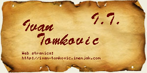 Ivan Tomković vizit kartica